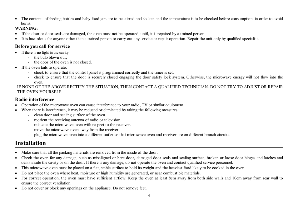 Installation | Hyundai H-MW1017 User Manual | Page 4 / 22