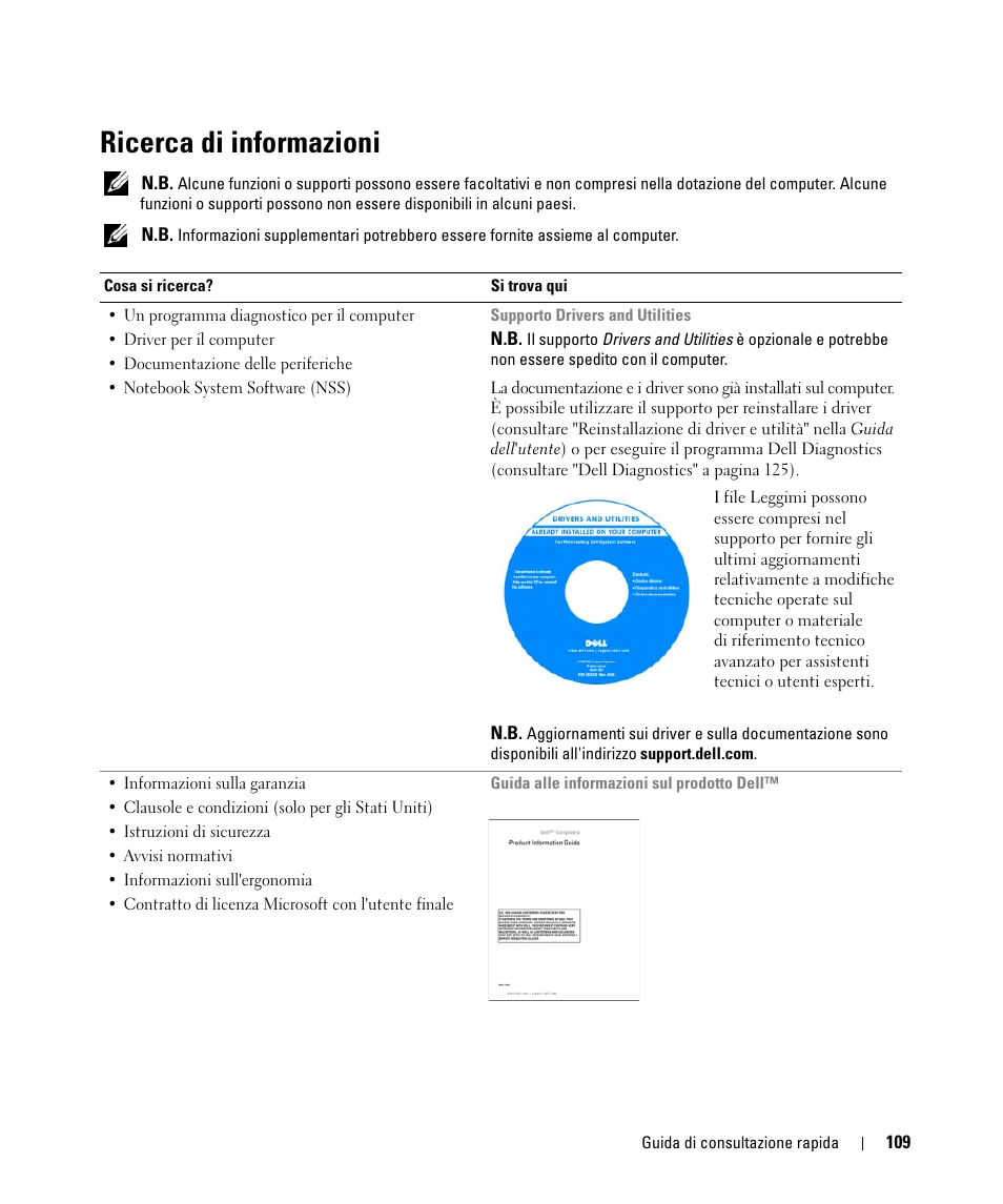 Ricerca di informazioni | Dell Latitude D830 (Early 2007) User Manual | Page 109 / 156