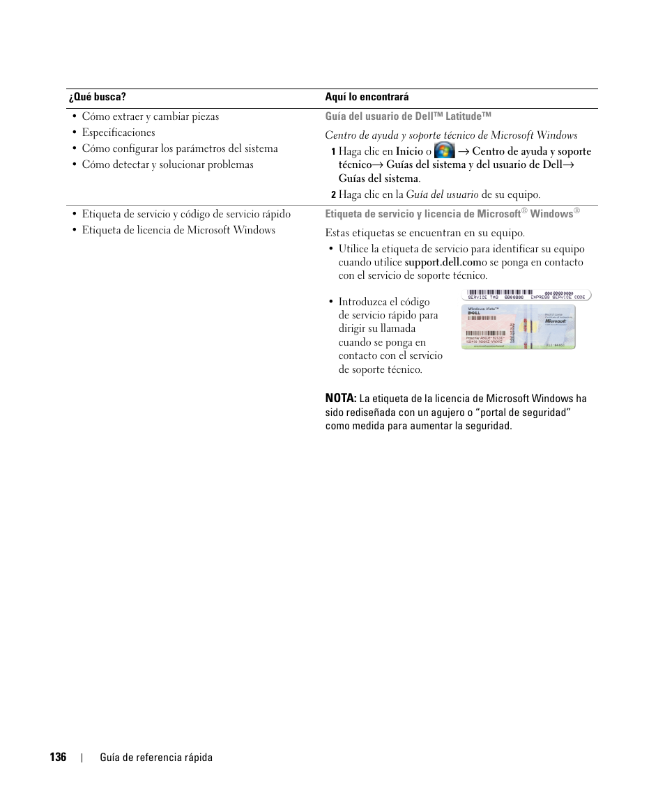 Dell Latitude D830 (Early 2007) User Manual | Page 136 / 156