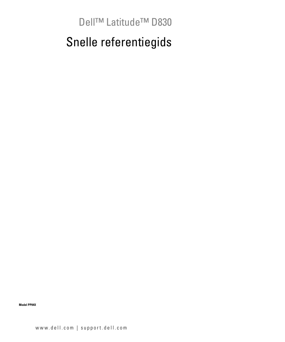 Snelle referentiegids, Dell™ latitude™ d830 | Dell Latitude D830 (Early 2007) User Manual | Page 27 / 156