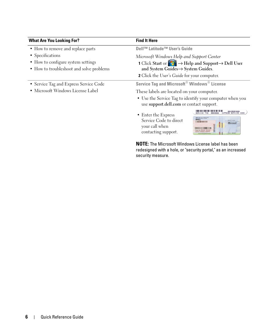 Dell Latitude D830 (Early 2007) User Manual | Page 6 / 156