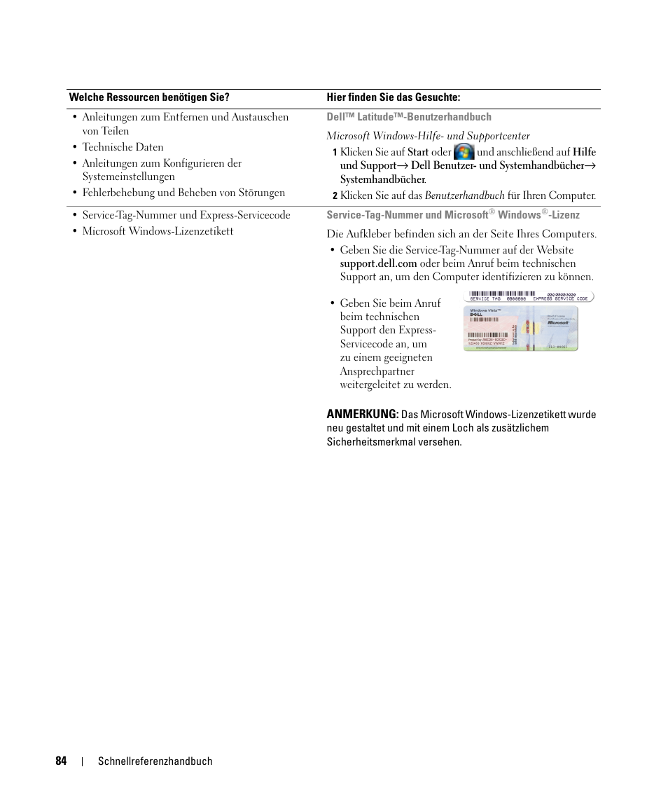 Dell Latitude D830 (Early 2007) User Manual | Page 84 / 156