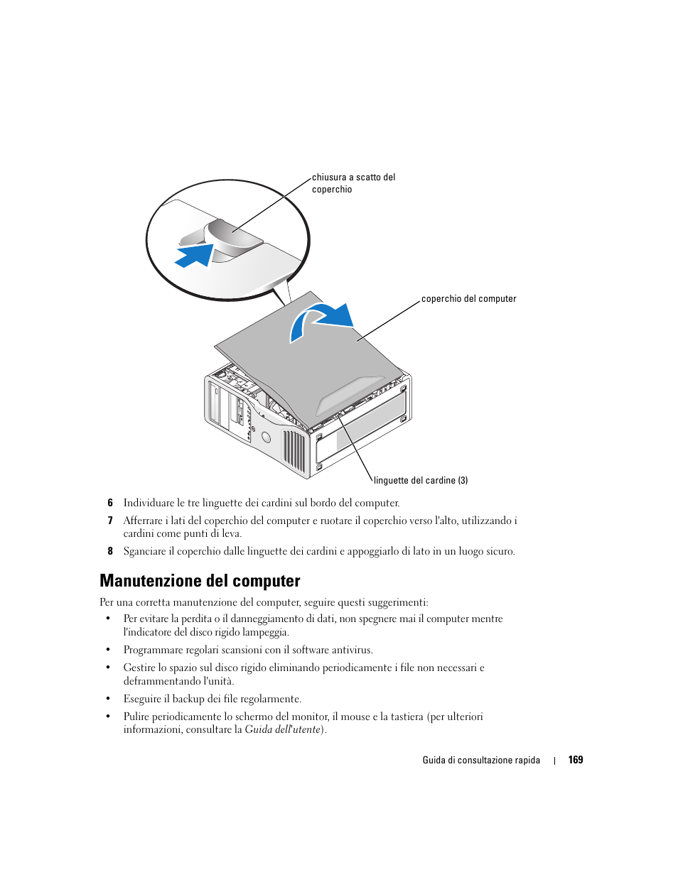 Manutenzione del computer | Dell Precision 380 User Manual | Page 169 / 230