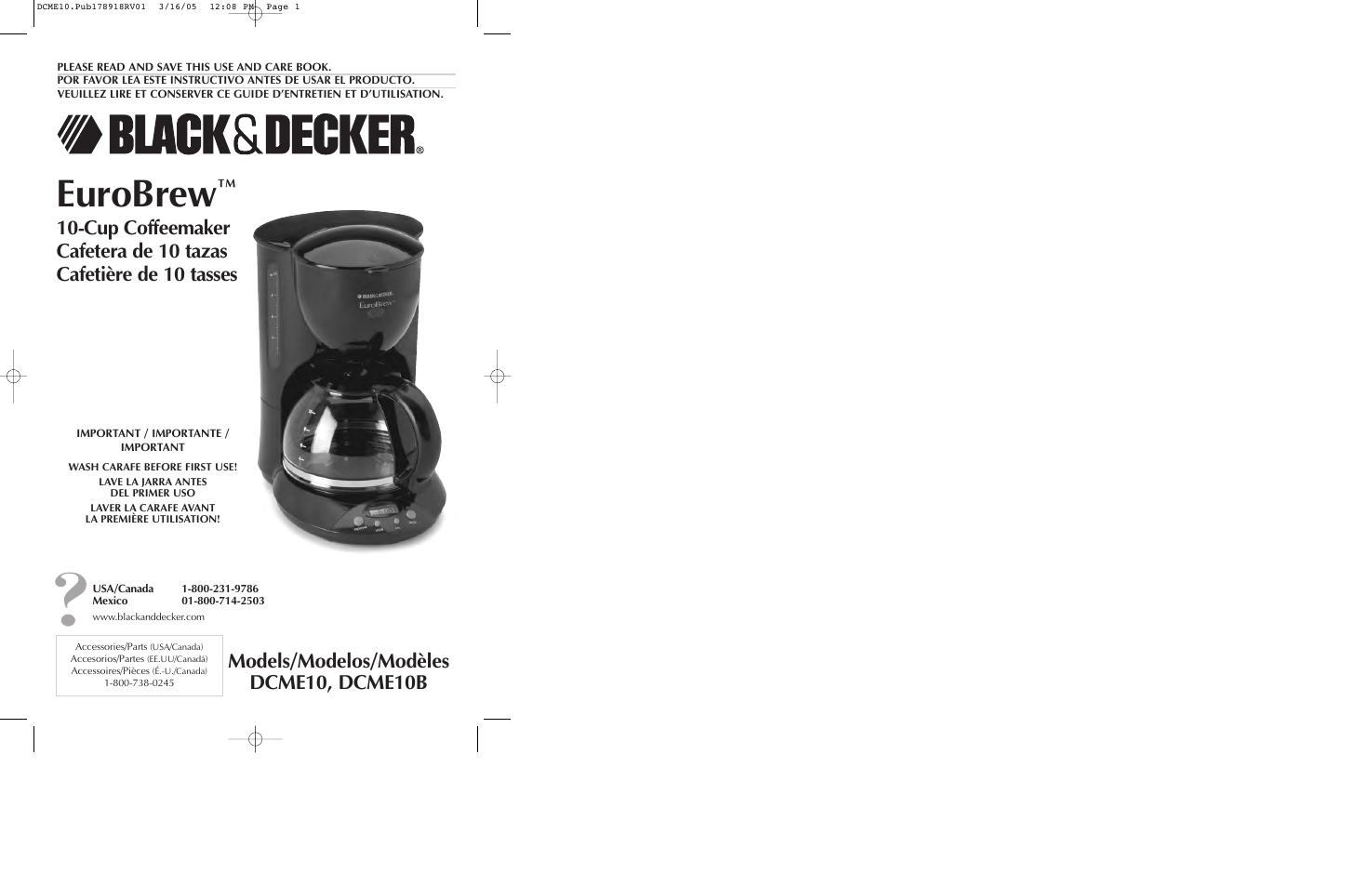 Black & Decker DCME10B User Manual | 15 pages