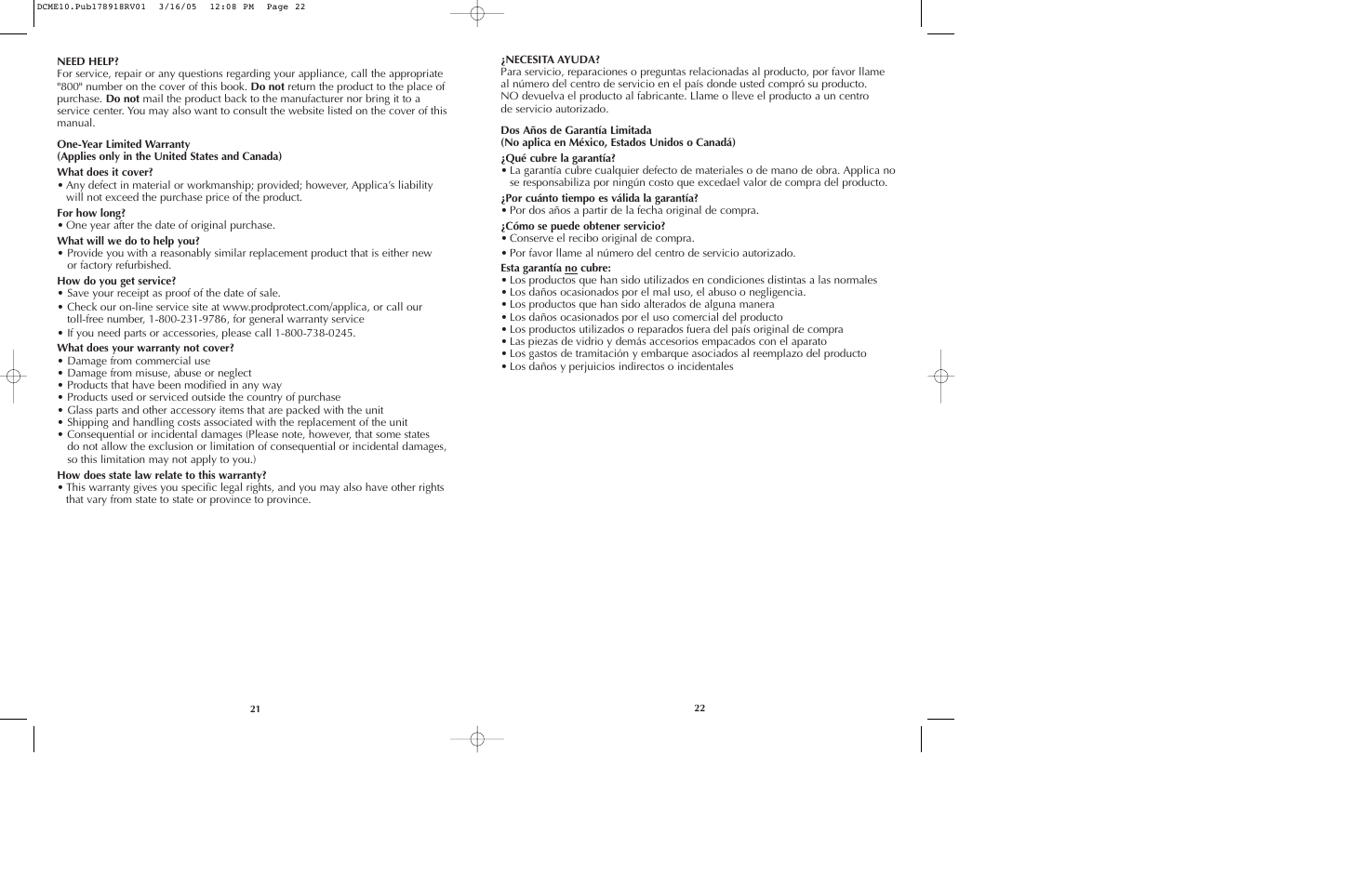 Black & Decker DCME10B User Manual | Page 12 / 15