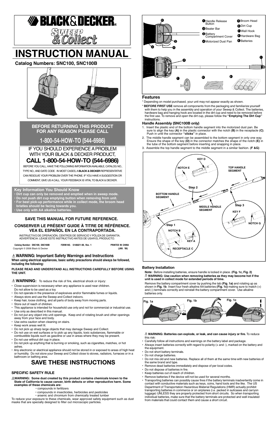 Black & Decker SNC100B User Manual | 7 pages