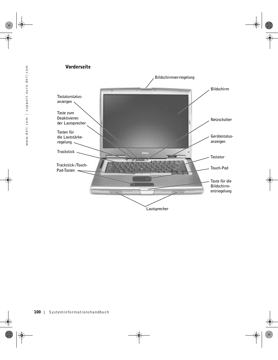 Vorderseite | Dell Latitude D800 User Manual | Page 102 / 198