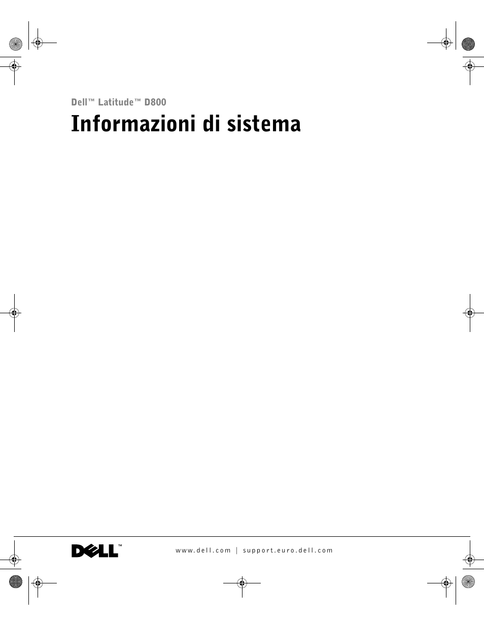 Informazioni di sistema | Dell Latitude D800 User Manual | Page 113 / 198