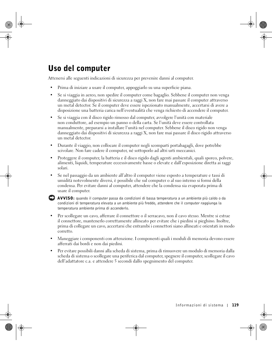 Uso del computer | Dell Latitude D800 User Manual | Page 121 / 198