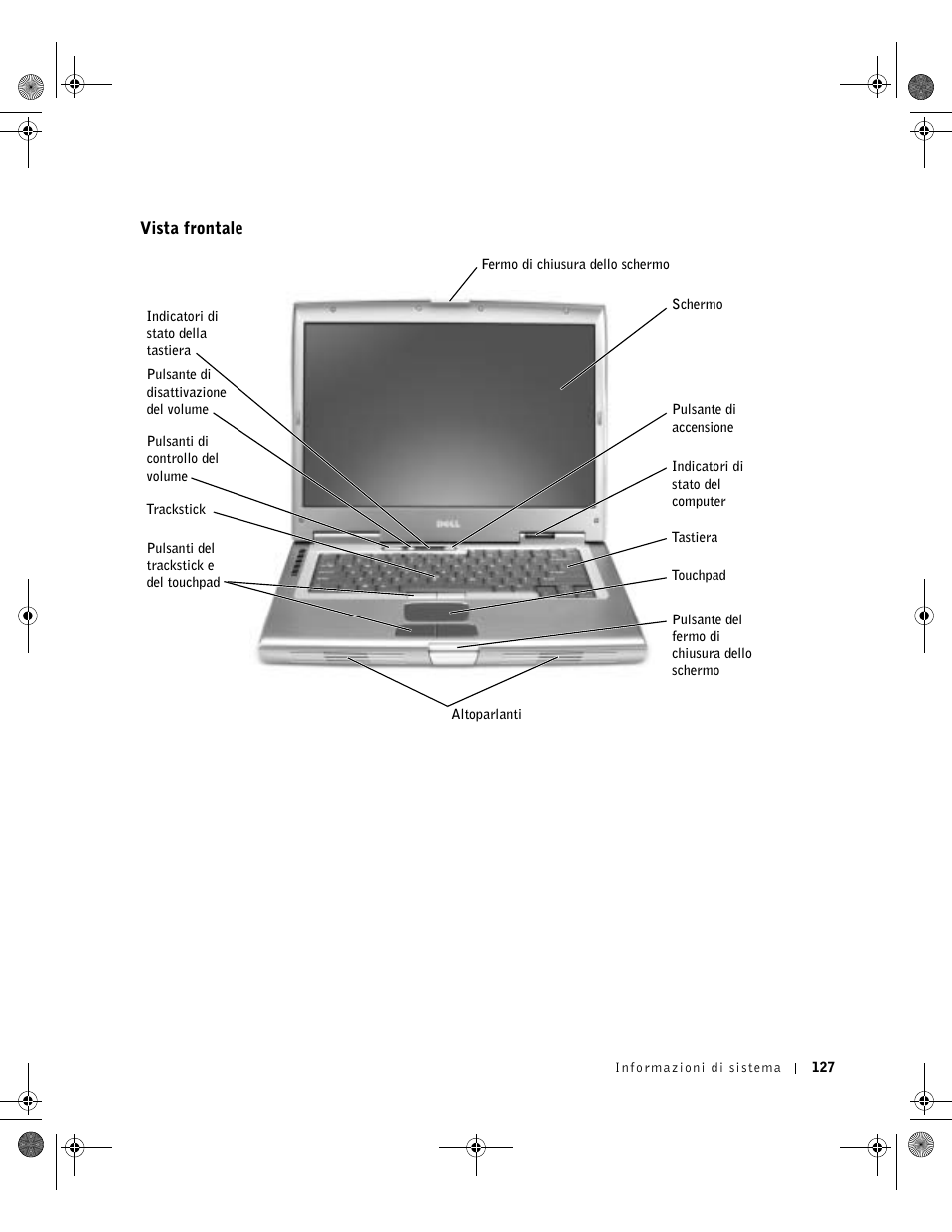 Vista frontale | Dell Latitude D800 User Manual | Page 129 / 198