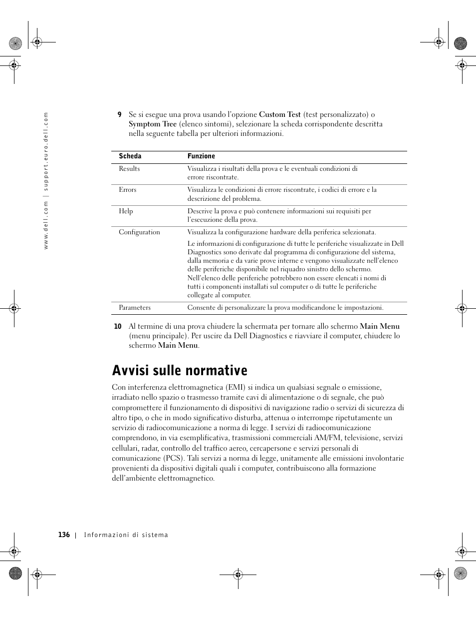 Avvisi sulle normative | Dell Latitude D800 User Manual | Page 138 / 198