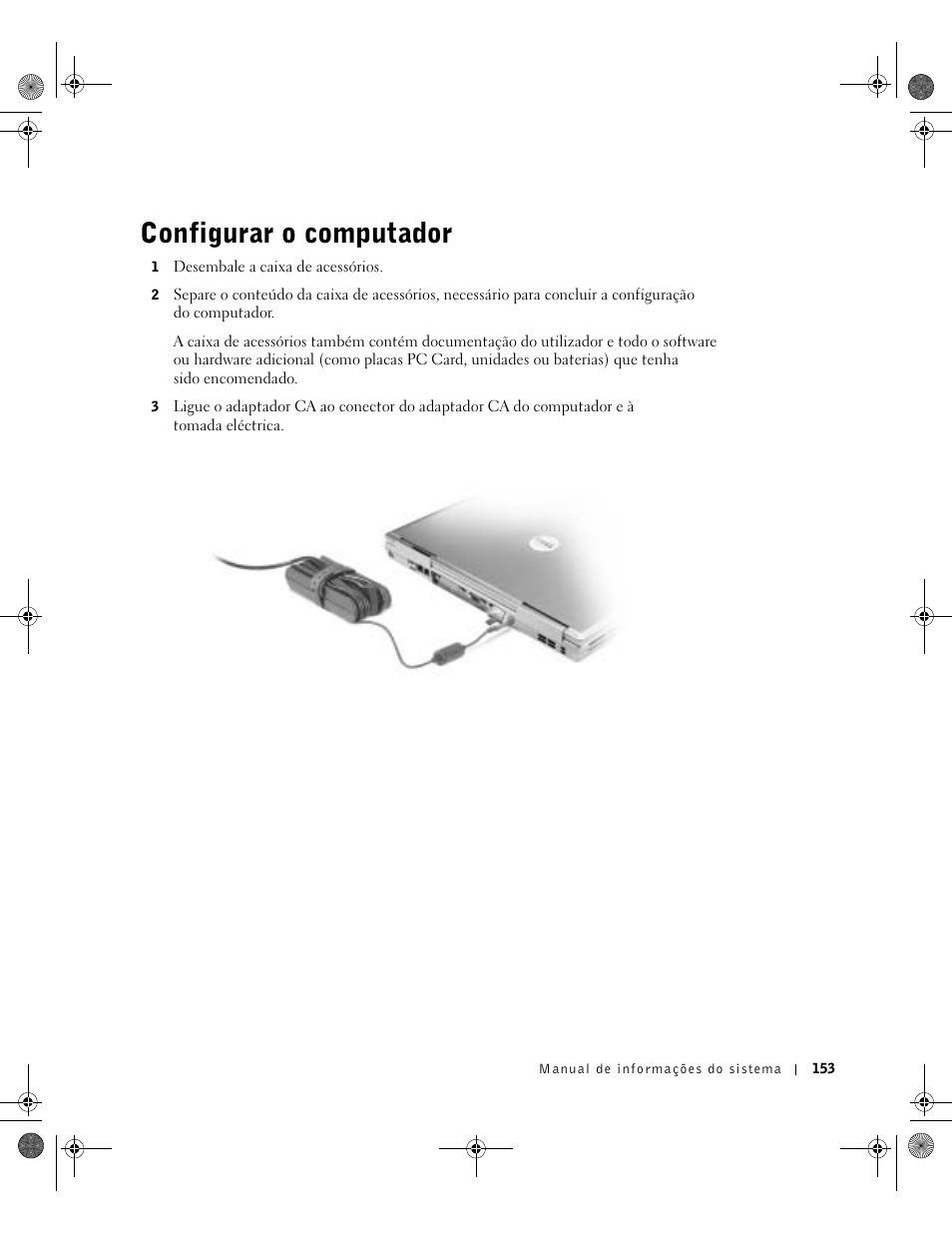 Configurar o computador | Dell Latitude D800 User Manual | Page 155 / 198