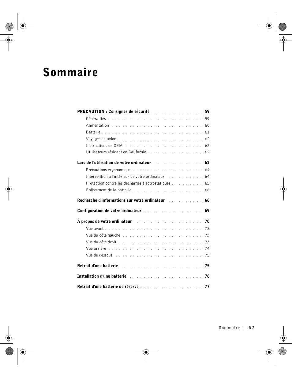 Sommaire | Dell Latitude D800 User Manual | Page 59 / 198