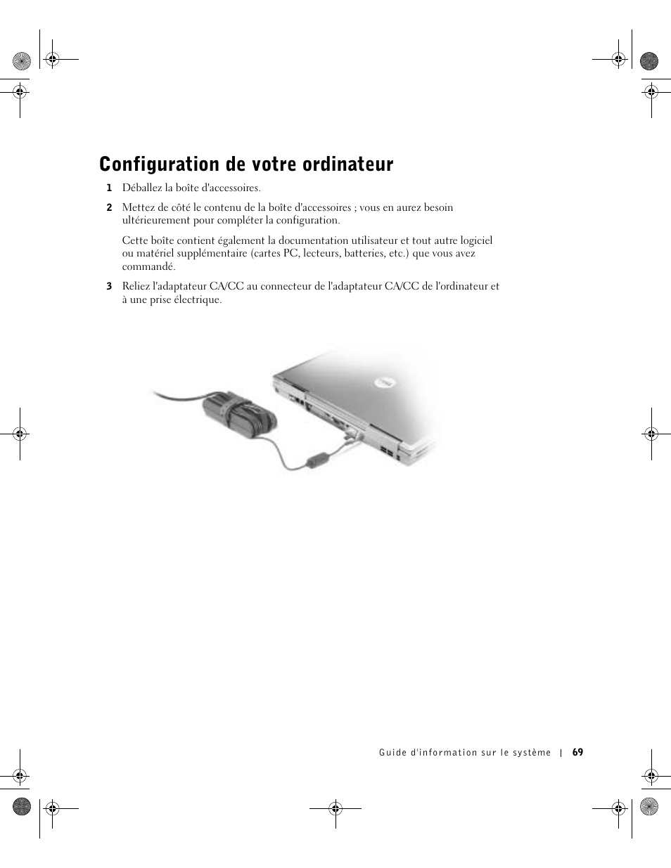 Configuration de votre ordinateur | Dell Latitude D800 User Manual | Page 71 / 198