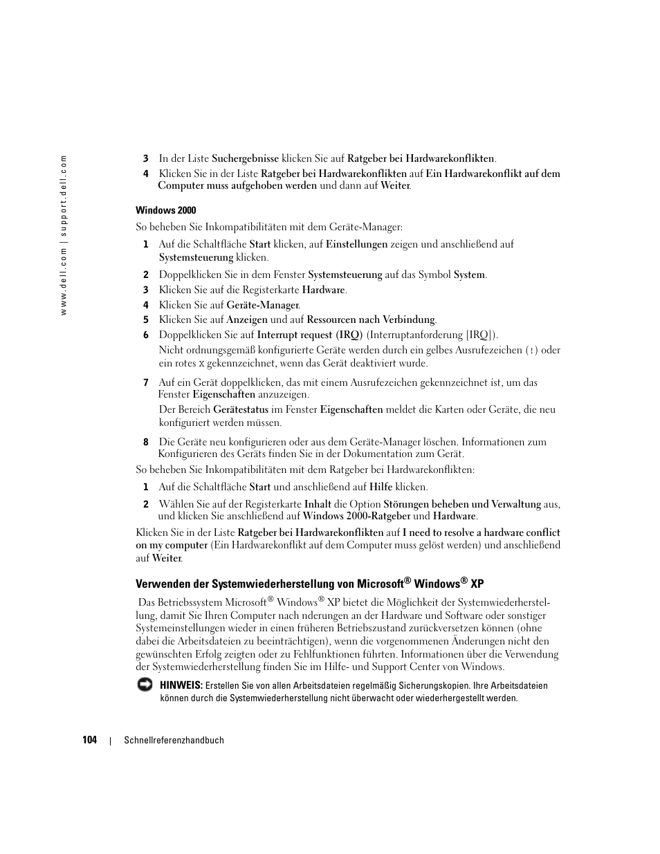 Dell OptiPlex GX280 User Manual | Page 104 / 220