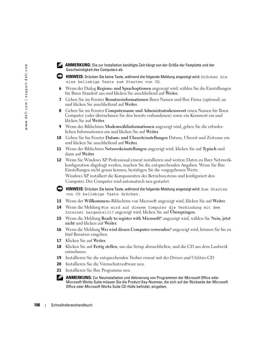 Dell OptiPlex GX280 User Manual | Page 108 / 220