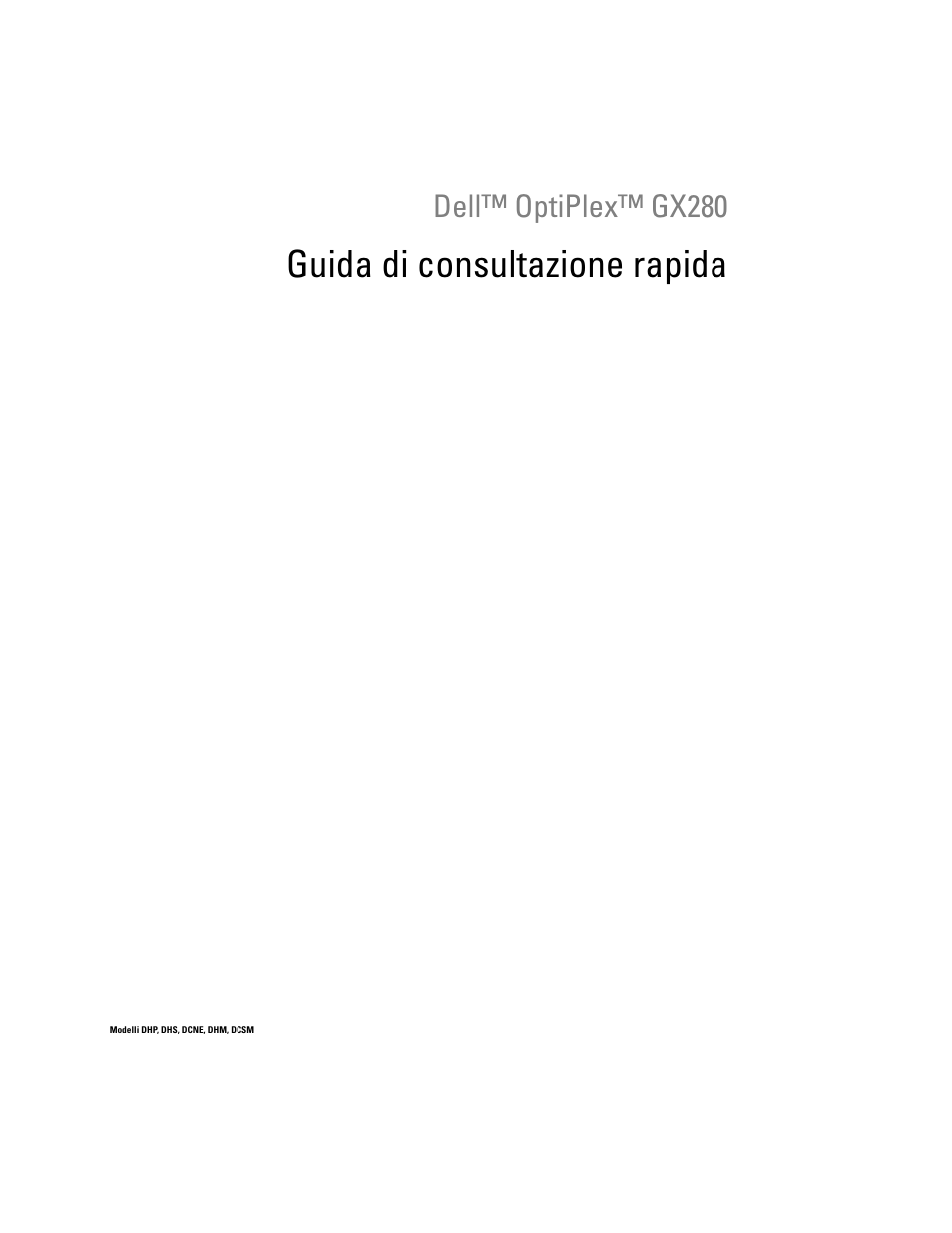 Guida di consultazione rapida, Dell™ optiplex™ gx280 | Dell OptiPlex GX280 User Manual | Page 113 / 220