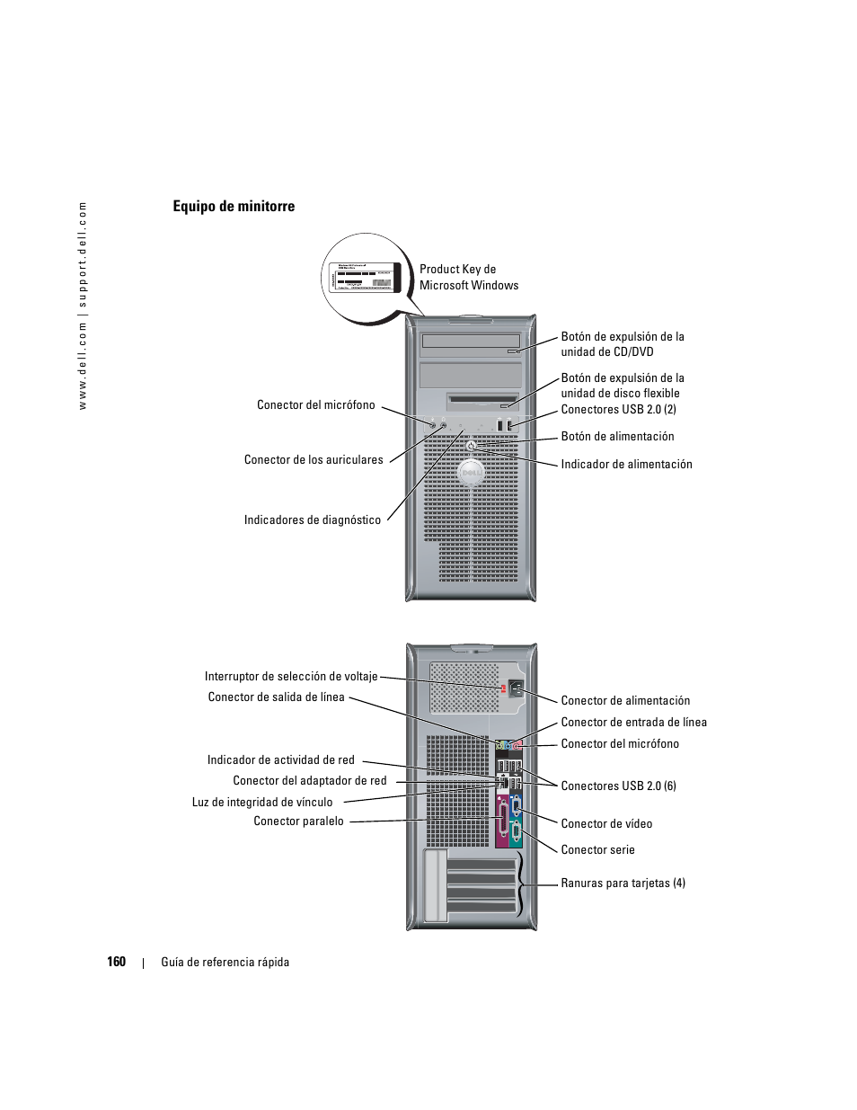 Equipo de minitorre | Dell OptiPlex GX280 User Manual | Page 160 / 220