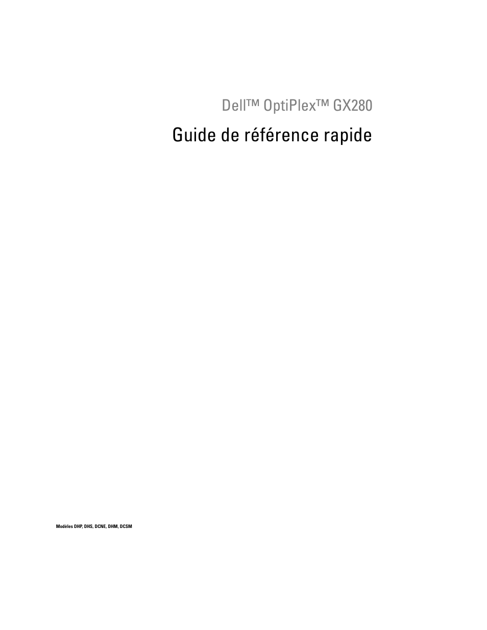 Guide de référence rapide, Dell™ optiplex™ gx280 | Dell OptiPlex GX280 User Manual | Page 37 / 220