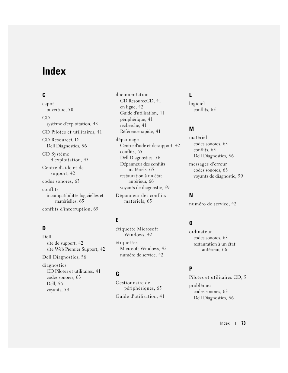 Index | Dell OptiPlex GX280 User Manual | Page 73 / 220