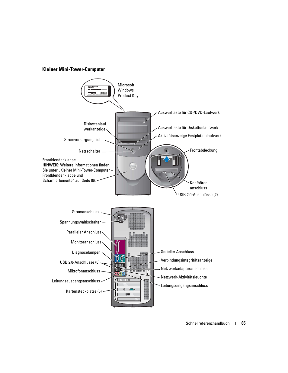 Kleiner mini-tower-computer | Dell OptiPlex GX280 User Manual | Page 85 / 220