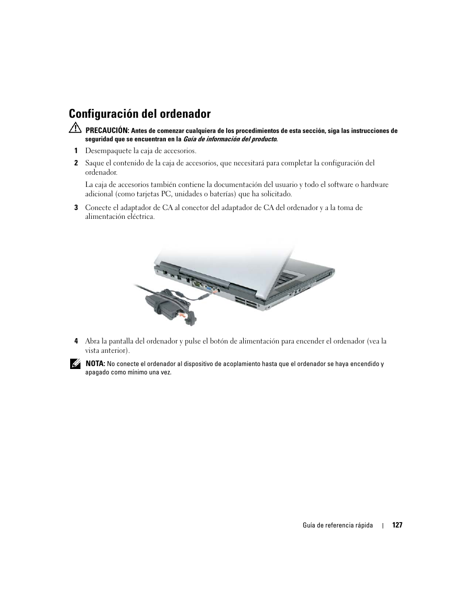 Configuración del ordenador | Dell Latitude D820 User Manual | Page 127 / 142