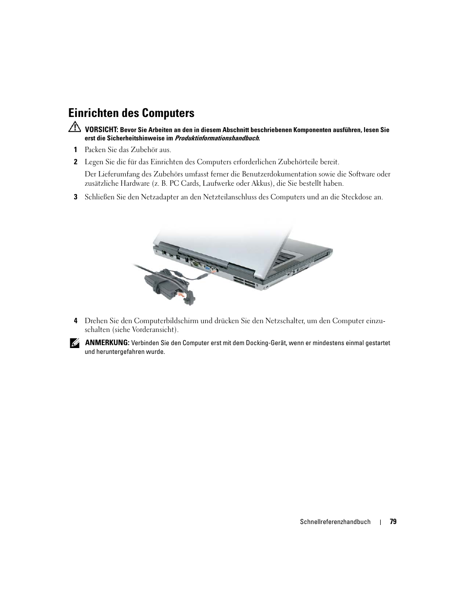 Einrichten des computers | Dell Latitude D820 User Manual | Page 79 / 142
