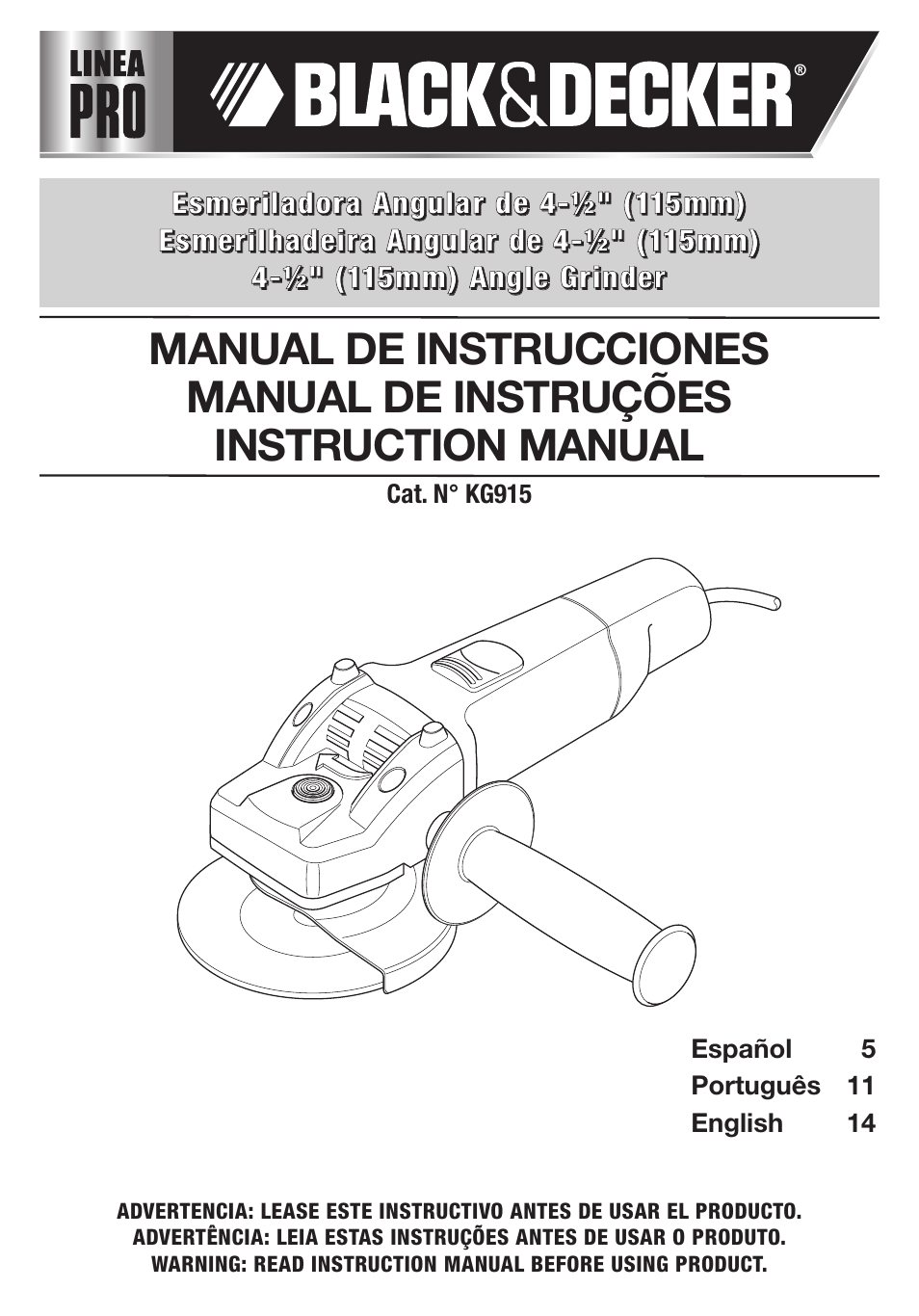 Black & Decker Linea Pro KG915 User Manual | 18 pages