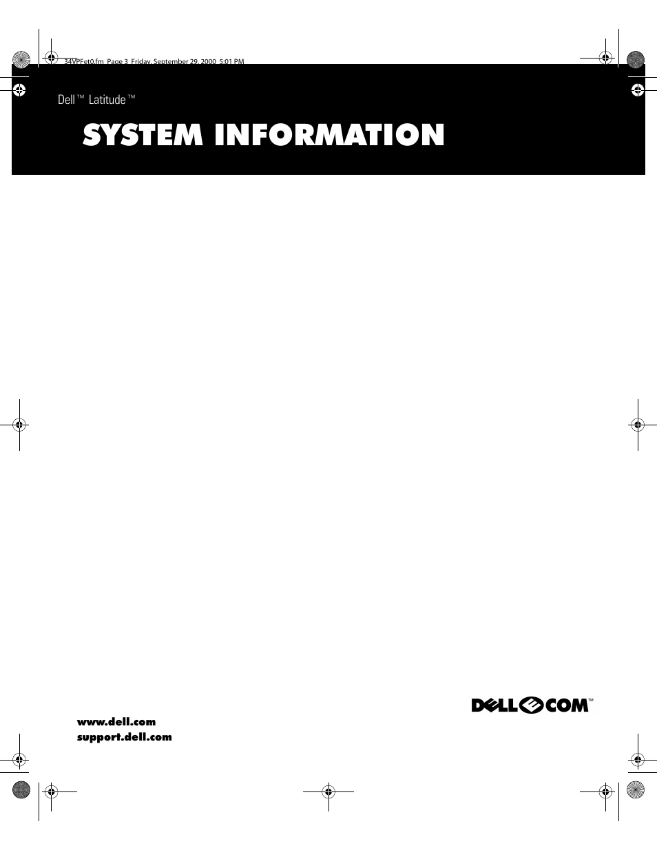 Dell™ latitude™ system information, System information | Dell Latitude C800 User Manual | Page 2 / 137