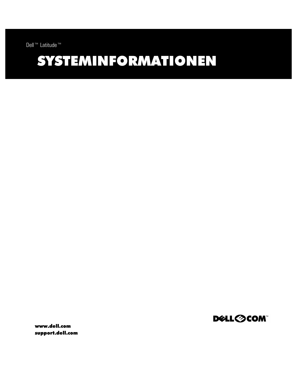 Dell™ latitude™ systeminformationen, Systeminformationen | Dell Latitude C800 User Manual | Page 62 / 137