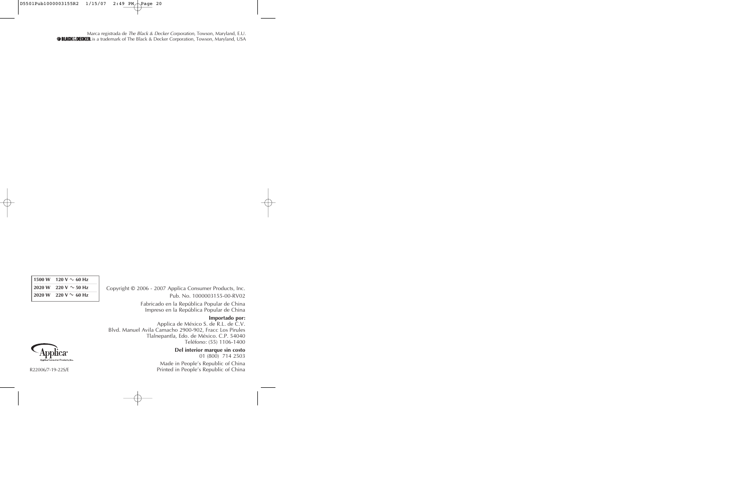Black & Decker D5501 User Manual | Page 11 / 11