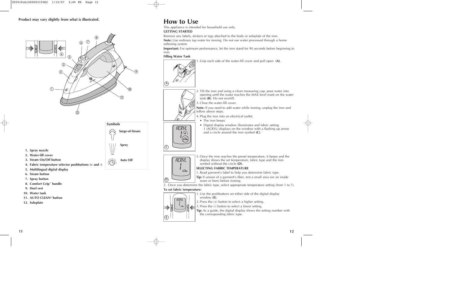 How to use | Black & Decker D5501 User Manual | Page 7 / 11