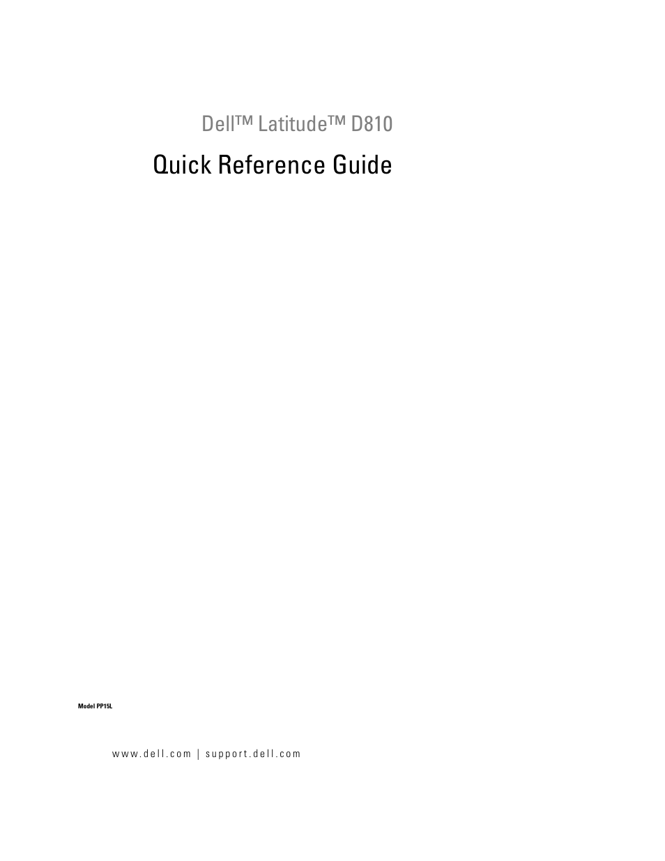 Dell Latitude D810 User Manual | 156 pages