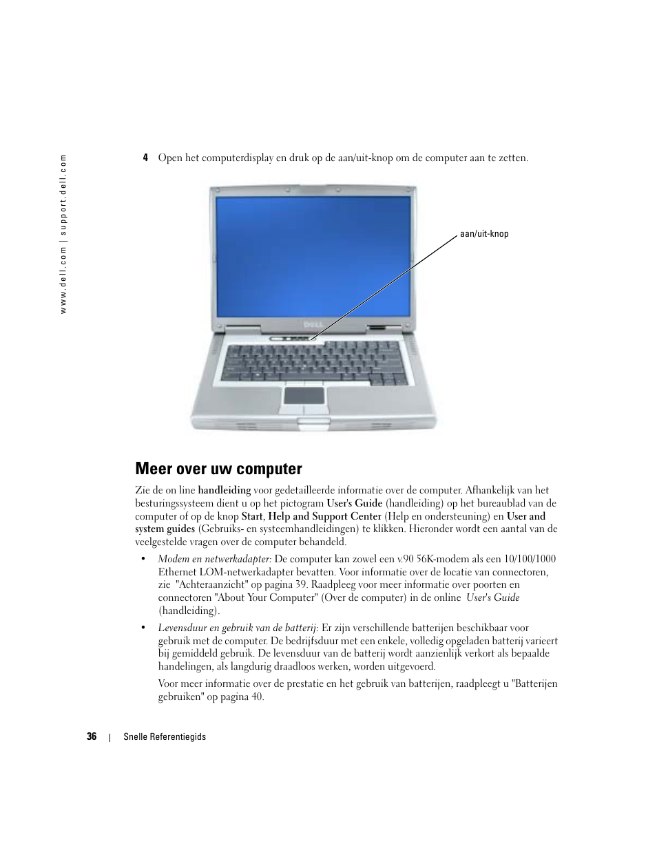 Meer over uw computer | Dell Latitude D810 User Manual | Page 36 / 156