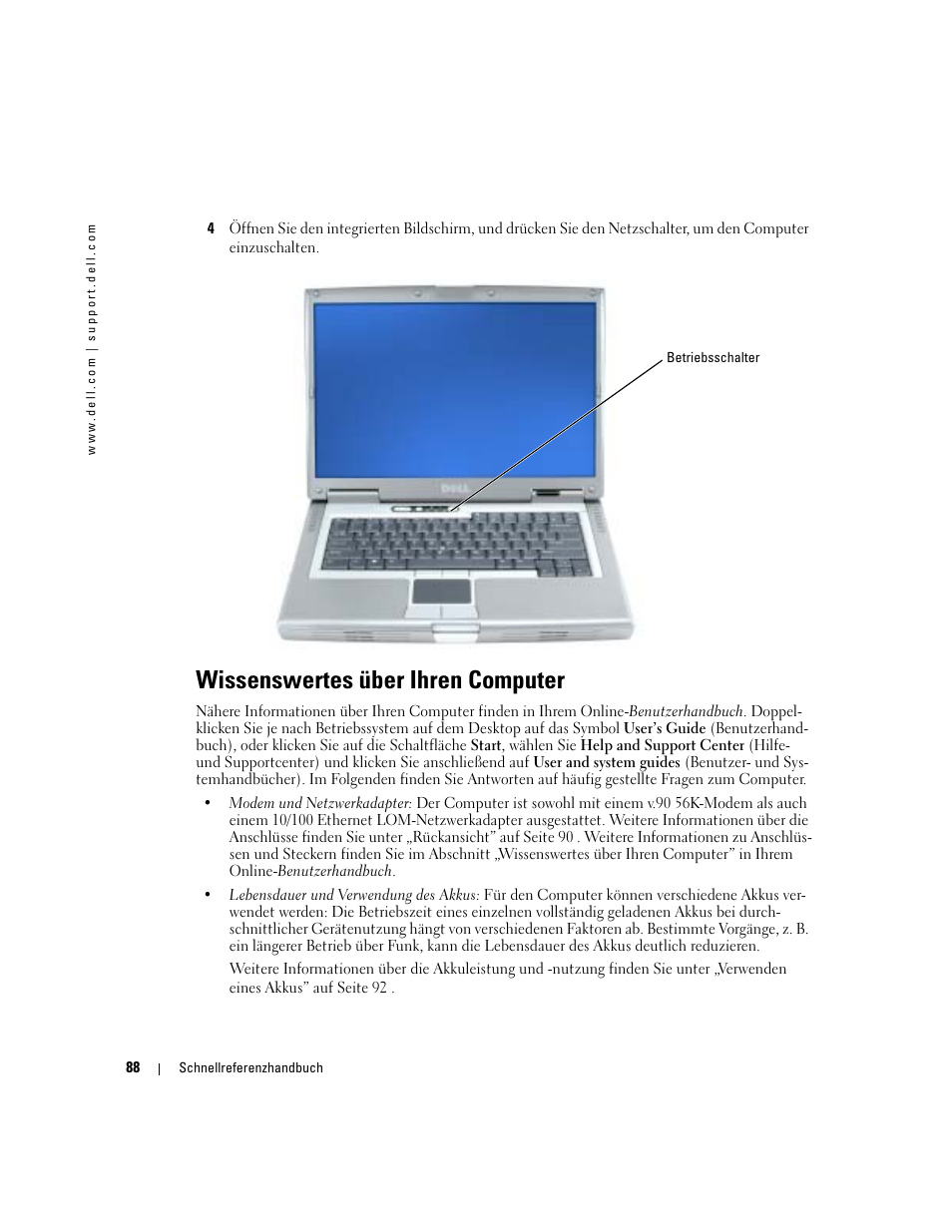 Wissenswertes über ihren computer | Dell Latitude D810 User Manual | Page 88 / 156