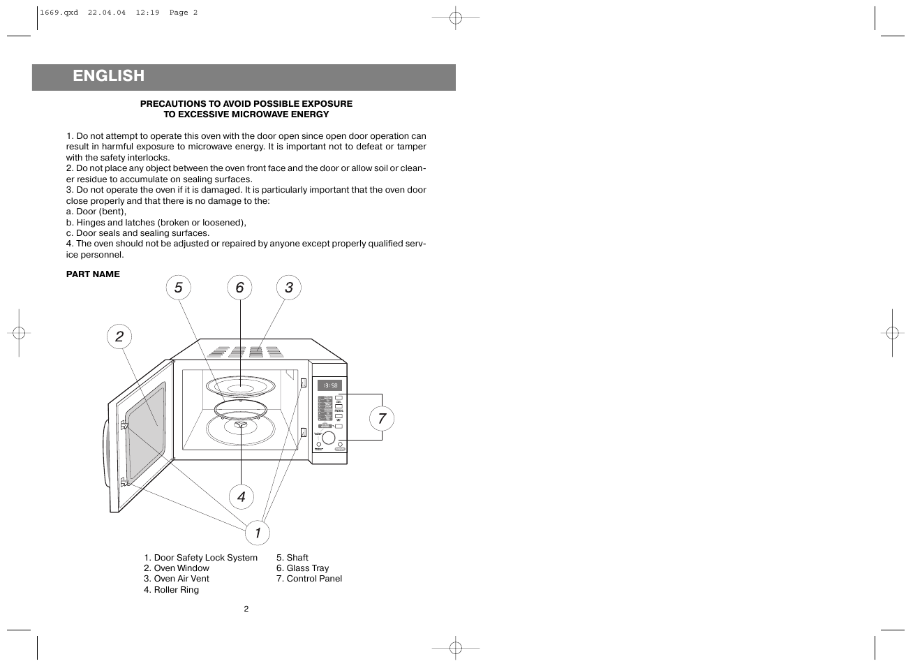 English | Vitek VT-1669 User Manual | Page 2 / 10