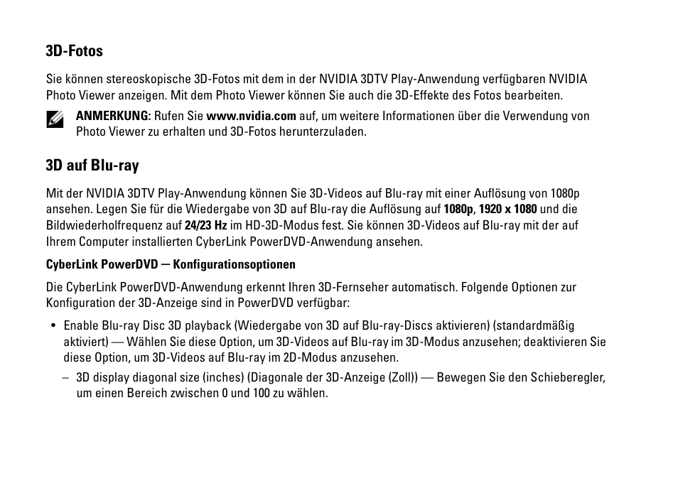 3d-fotos, 3d auf blu-ray | Dell XPS 14 (L401X, Late 2010) User Manual | Page 30 / 40