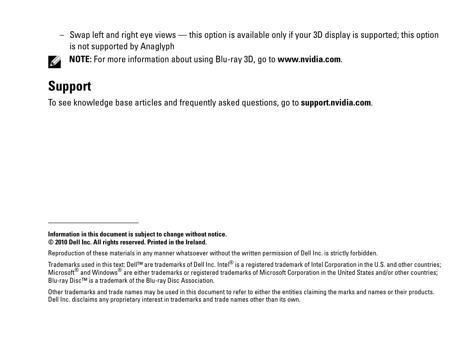 Support | Dell XPS 14 (L401X, Late 2010) User Manual | Page 7 / 40