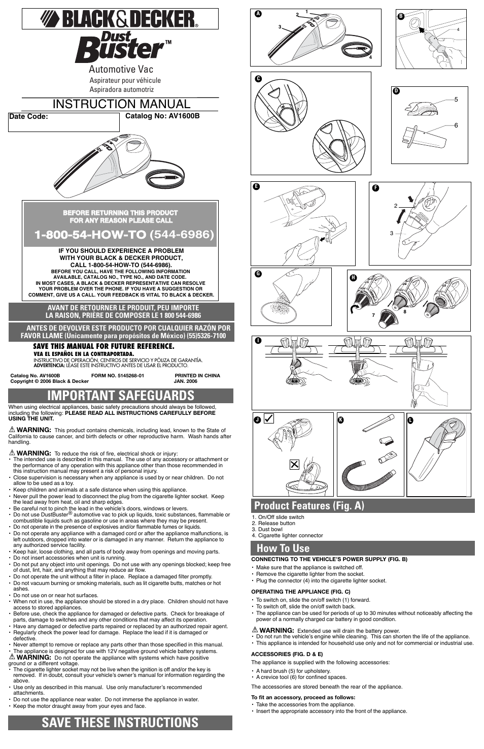 Black & Decker Av1600b User Manual | 4 pages