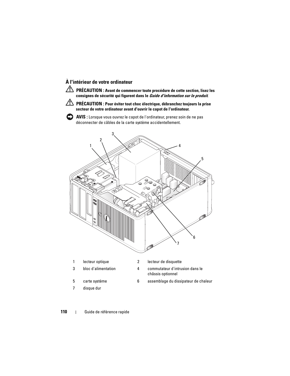 À l'intérieur de votre ordinateur | Dell OptiPlex 755 User Manual | Page 110 / 528