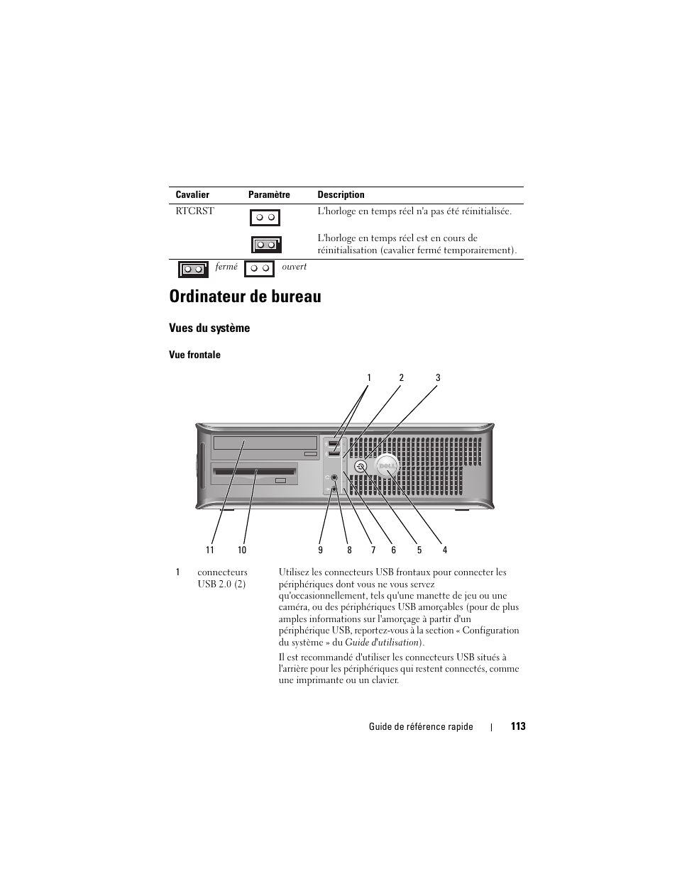 Ordinateur de bureau, Vues du système | Dell OptiPlex 755 User Manual | Page 113 / 528