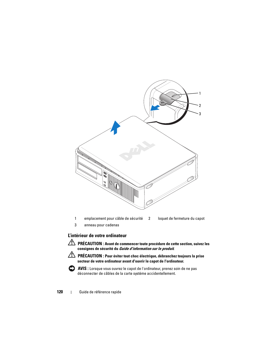 L’intérieur de votre ordinateur | Dell OptiPlex 755 User Manual | Page 120 / 528