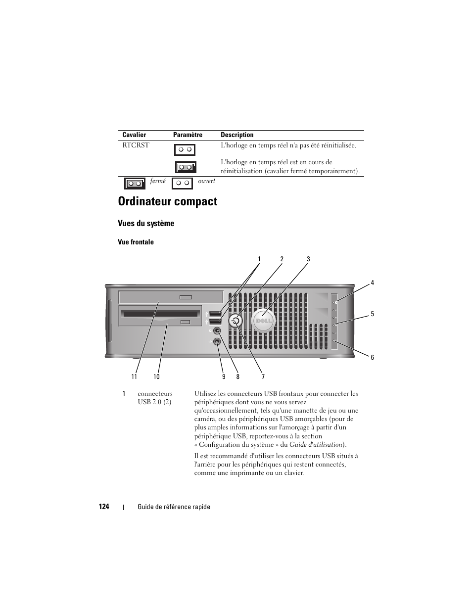 Ordinateur compact, Vues du système | Dell OptiPlex 755 User Manual | Page 124 / 528