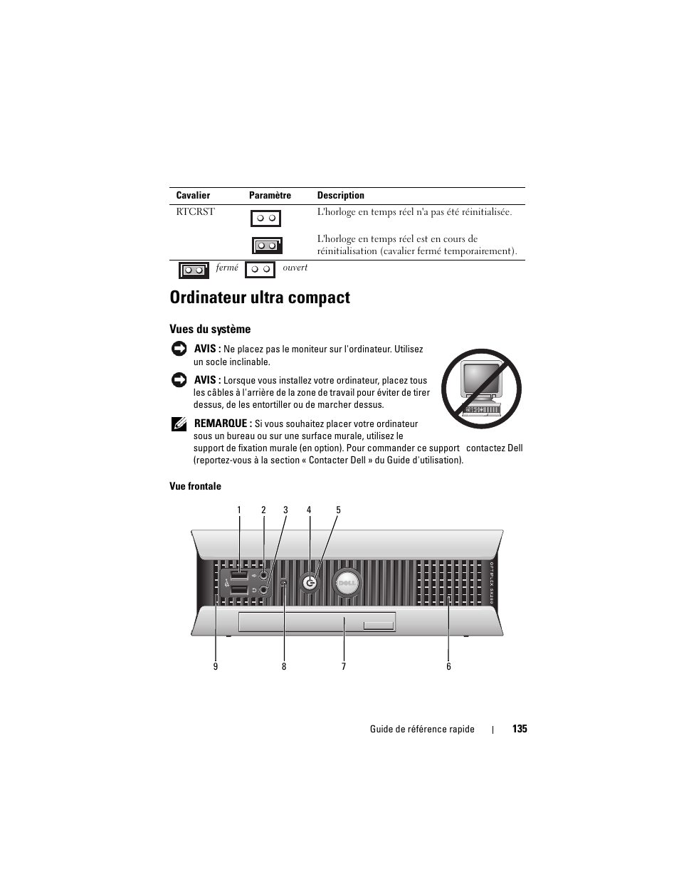 Ordinateur ultra compact, Vues du système | Dell OptiPlex 755 User Manual | Page 135 / 528