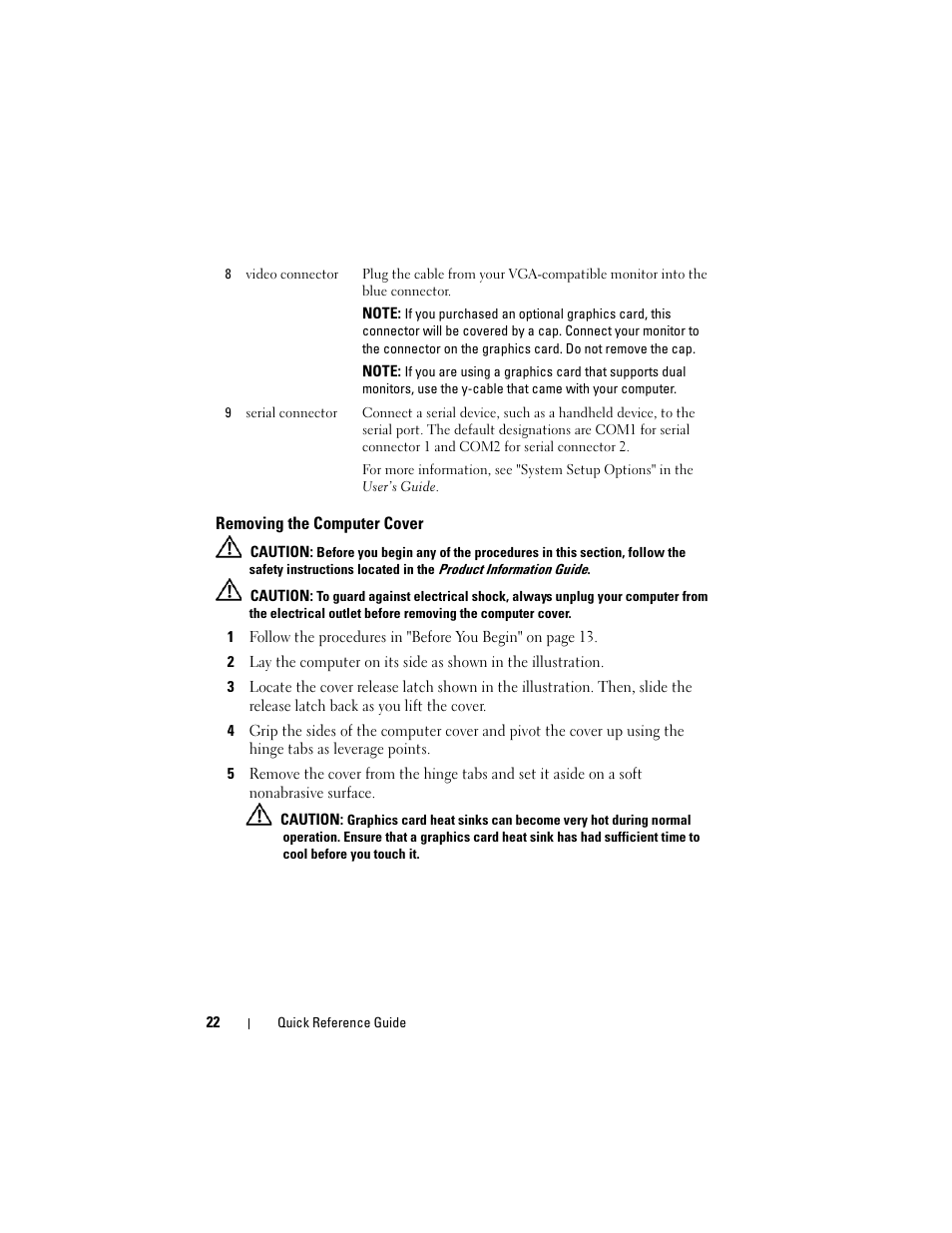 Removing the computer cover | Dell OptiPlex 755 User Manual | Page 22 / 528