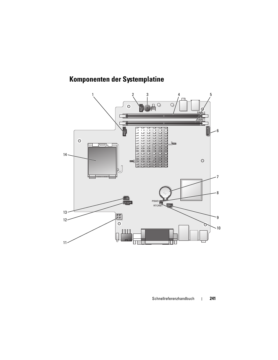 Komponenten der systemplatine | Dell OptiPlex 755 User Manual | Page 241 / 528