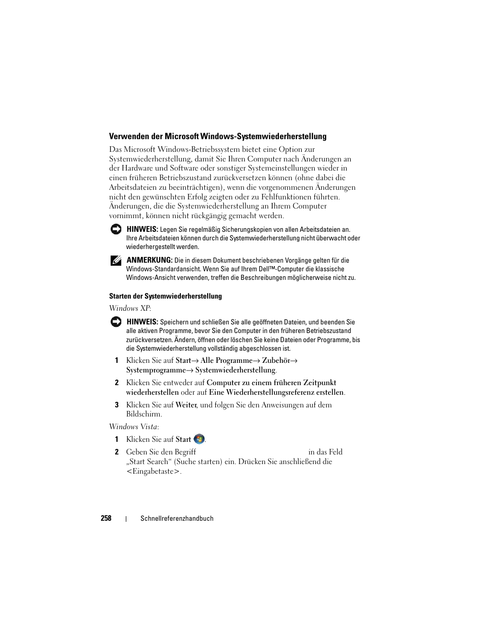 Verwenden der microsoft | Dell OptiPlex 755 User Manual | Page 258 / 528