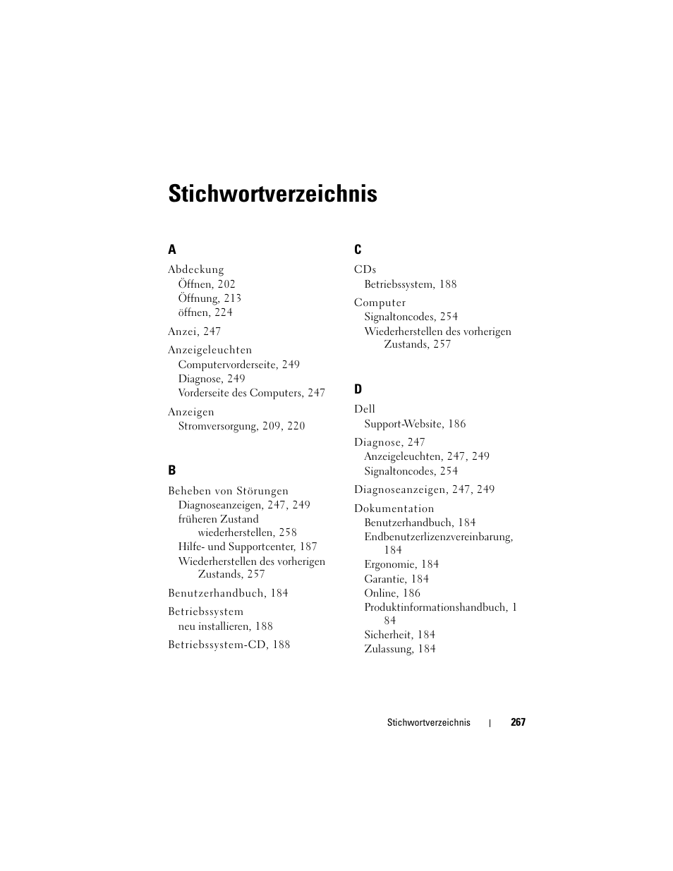 Stichwortverzeichnis | Dell OptiPlex 755 User Manual | Page 267 / 528