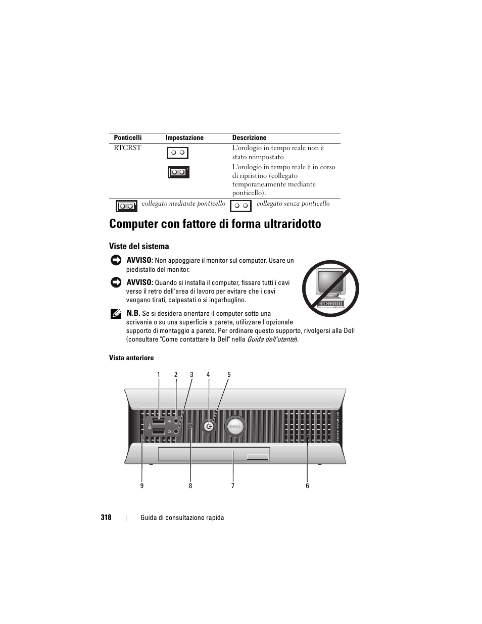 Computer con fattore di forma ultraridotto, Viste del sistema | Dell OptiPlex 755 User Manual | Page 318 / 528
