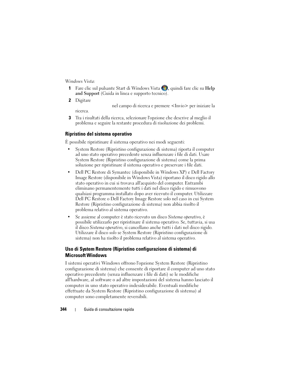 Ripristino del sistema operativo | Dell OptiPlex 755 User Manual | Page 344 / 528
